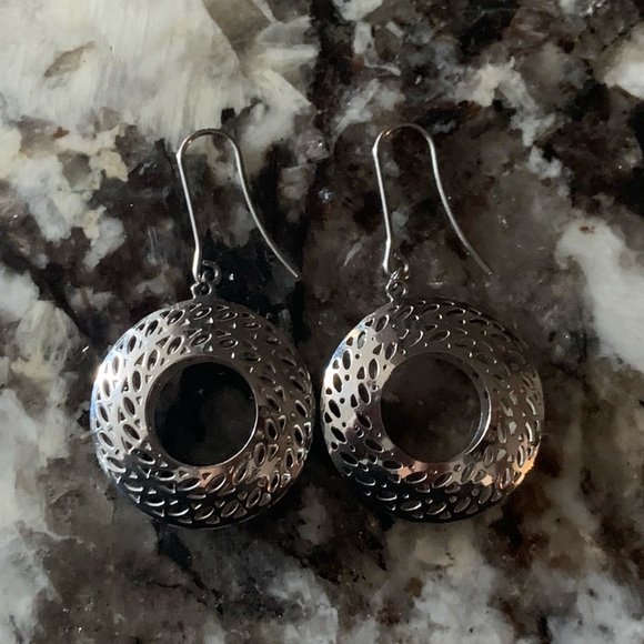 Vintage Stainless Steel Boho Dangle Earrings, Lightweight - Picture 1 of 5